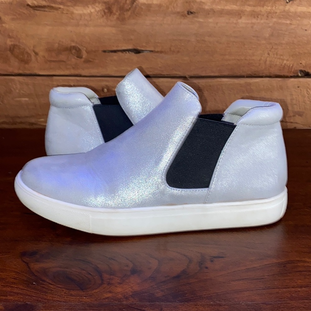 Silver/black sneakers. Worn twice.